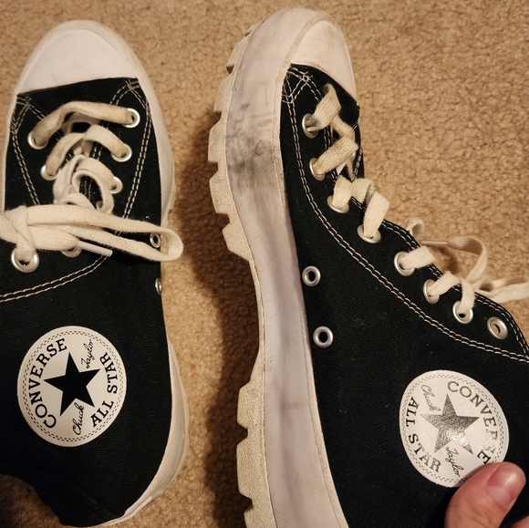 Chuck Taylor All Star Lugged Hi Sneaker in Black & White - Picture 6 of 8